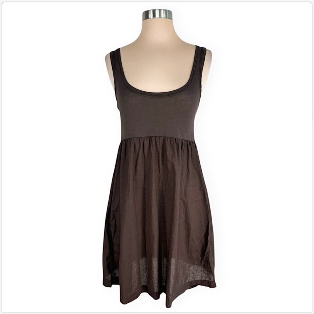 Joie Brown Lightweight Empire Waist Sleeveless Tank Sundress Cover Up Dress S